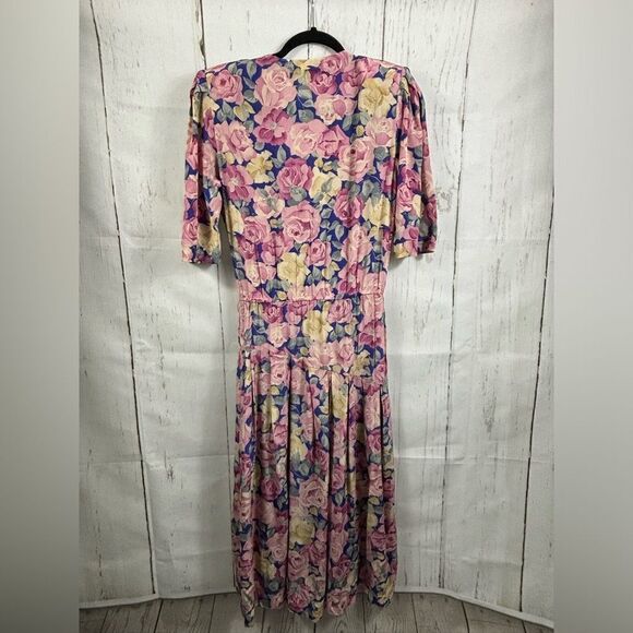 Vintage Lynda Pizzuto for Phoebe Dress Floral Prind - Picture 2 of 16